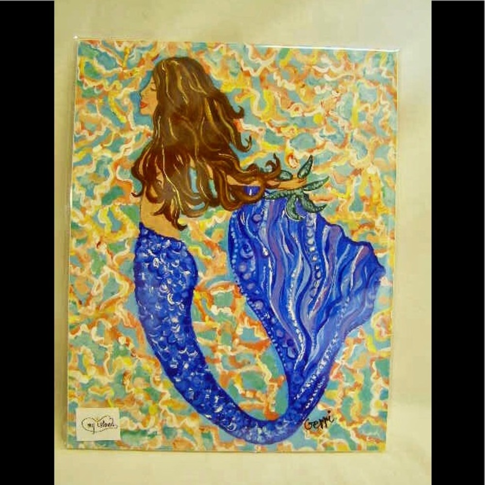 New Whimsical mermaid print 11” x 14” Gerri Island